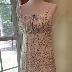 Pretty Garbage Floral Maxi Dress - Cream and Blue